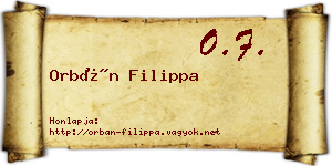 Orbán Filippa névjegykártya